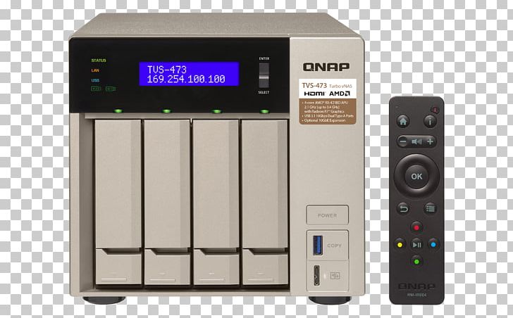 QNAP TVS-473 4-Bay Diskless NAS Server PNG, Clipart, 8 G, Accelerated Processing Unit, Central Processing Unit, Electronic Device, Electronics Free PNG Download