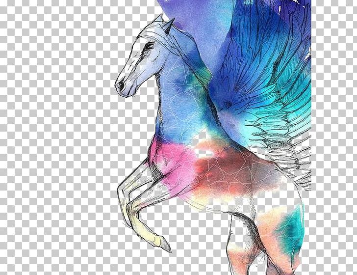 Horse Watercolor Painting Illustration PNG, Clipart, Art, Color, Deductible, Fictional Character, Gradient Free PNG Download