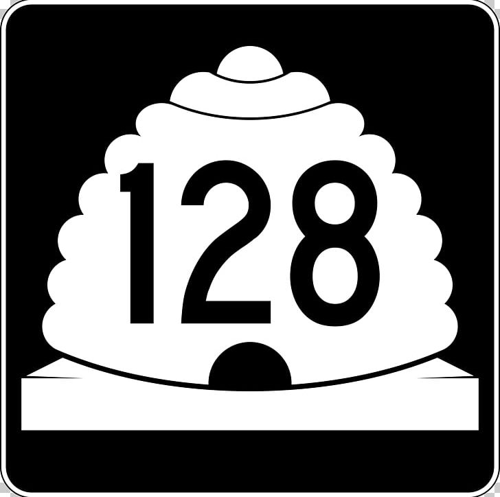 Utah State Route 128 State Highway Sign Highway Shield Utah State Route 210 PNG, Clipart, Area, Black And White, Brand, Highway, Highway Shield Free PNG Download