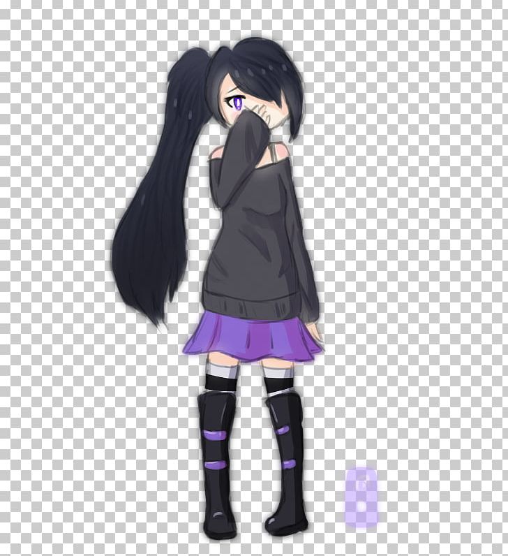 Black Hair Purple Cartoon Character Figurine PNG, Clipart, Anime, Art, Black, Black Hair, Cartoon Free PNG Download