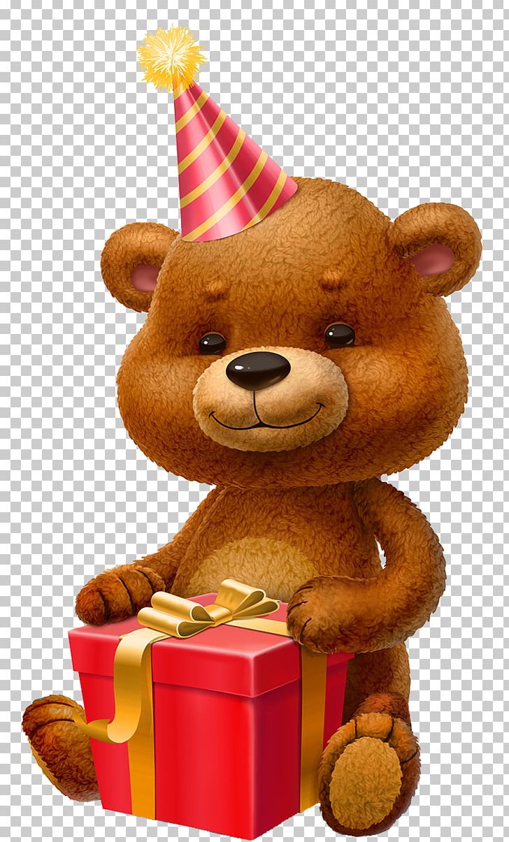 Cute teddy bear with gift box on pink background. Birthday celebration  concept Stock Photo - Alamy