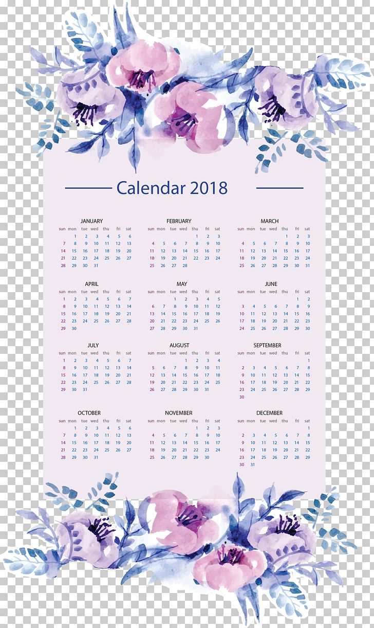 Calendar Year PNG, Clipart, 2018 Calendar, 2018 Years, Beautiful, Blue, Calendar Free PNG Download