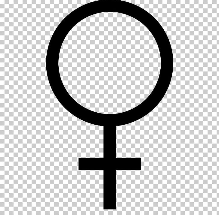 Gender Symbol Female PNG, Clipart, Area, Black And White, Body Jewelry, Circle, Cross Free PNG Download