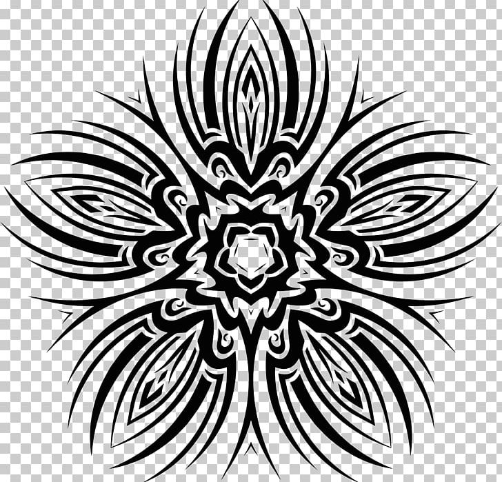 Flower Floral Design PNG, Clipart, Artwork, Black, Black And White, Circle, Drawing Free PNG Download