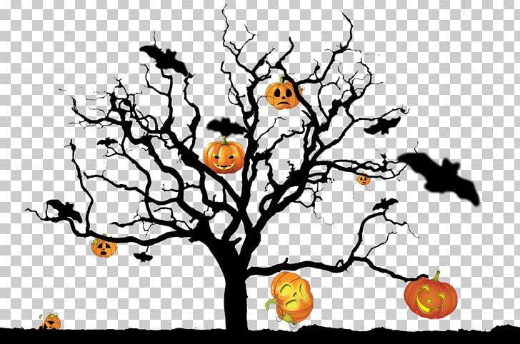 Halloween Pumpkin Ghost Tree PNG, Clipart, Area, Bird, Branch, Computer Wallpaper, Family Tree Free PNG Download