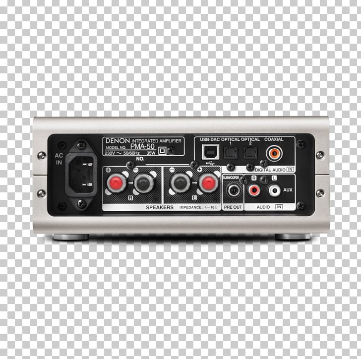 Denon PMA-50 Integrated Amplifier High Fidelity Audio Power Amplifier PNG, Clipart, Amplifier, Audio, Audio Equipment, Audio Power Amplifier, Audio Receiver Free PNG Download