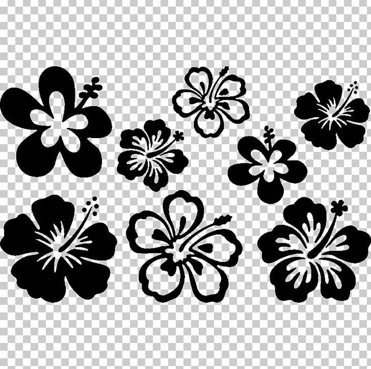 Sticker Car Flower Decal Hibiscus PNG, Clipart, Black, Black And White, Board, Butterfly, Car Free PNG Download