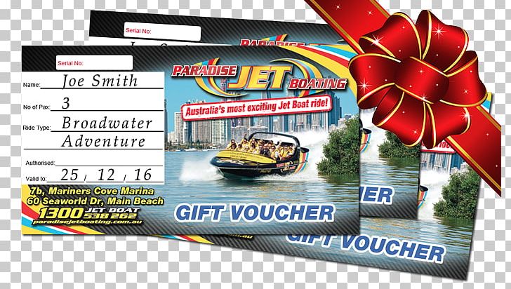 Paradise Jet Boating Gift Card Voucher Discounts And Allowances PNG, Clipart, Advertising, Boat, Brand, Christmas Day, Coupon Free PNG Download