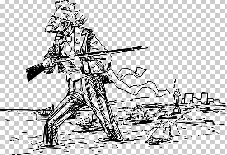 Uncle Sam Firearm United States PNG, Clipart, Artwork, Bing Images, Black And White, Cold Weapon, Drawing Free PNG Download