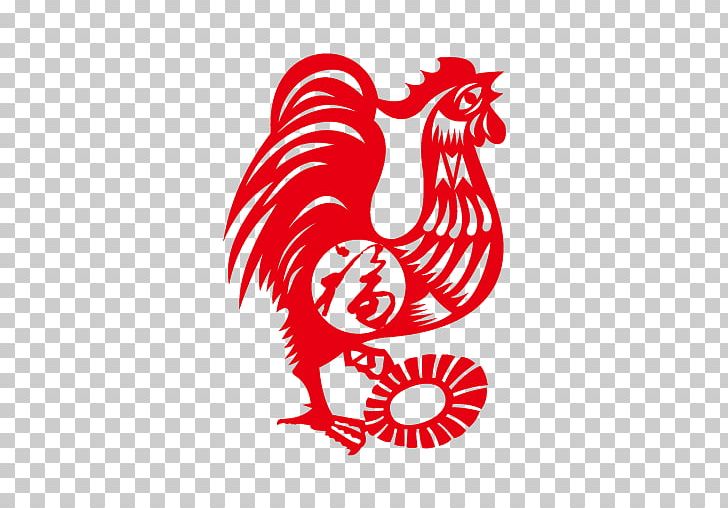 Rooster Chinese Zodiac Chinese New Year Sticker Decal PNG, Clipart, Animals, Beak, Bird, Black And White, Chicken Free PNG Download