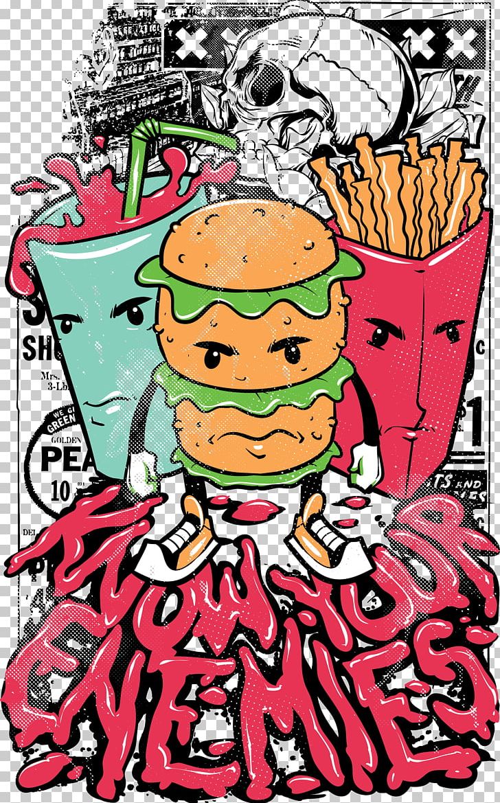 Hamburger French Fries Cola Fast Food PNG, Clipart, Art, Cartoon, Coke, Coke Pattern, Comic Book Free PNG Download