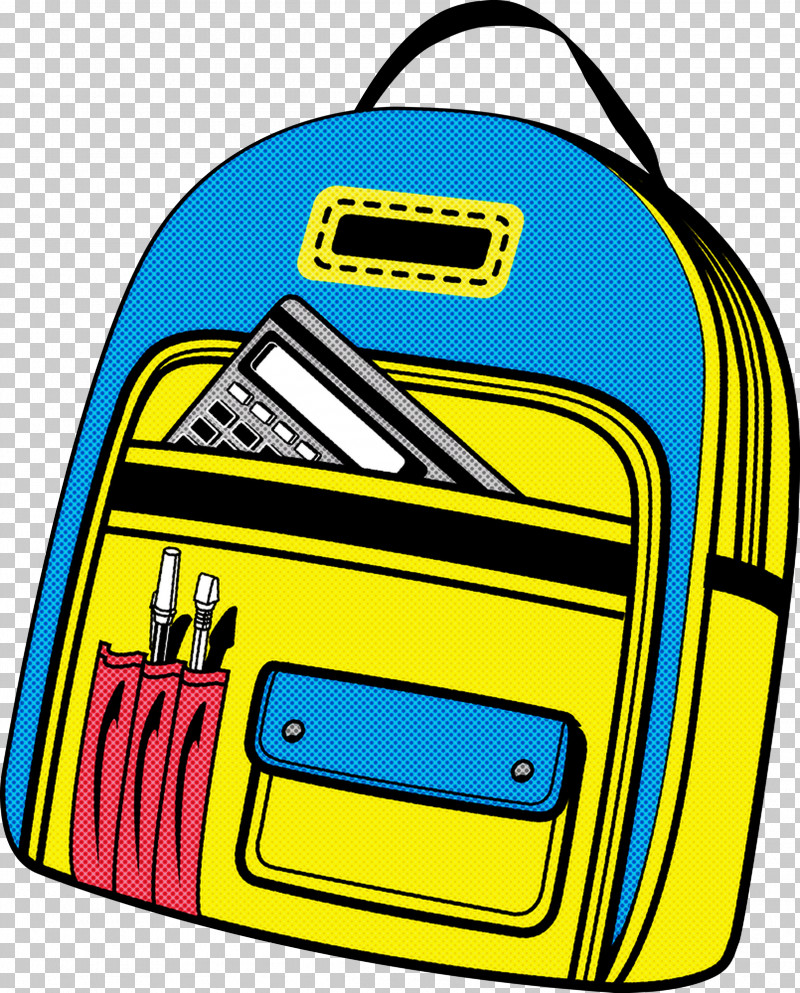 Schoolbag School Supplies PNG, Clipart, Schoolbag, School Supplies, Yellow Free PNG Download