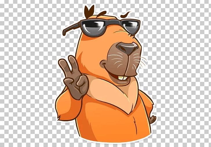 Capybara Dog Sticker Telegram PNG, Clipart, Animals, Capybara, Carnivoran, Cartoon, Catlike Free PNG Download