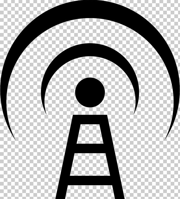 Broadcasting Computer Icons Radio Telecommunications Tower PNG, Clipart, Aerials, Area, Black, Black And White, Broadcast Free PNG Download