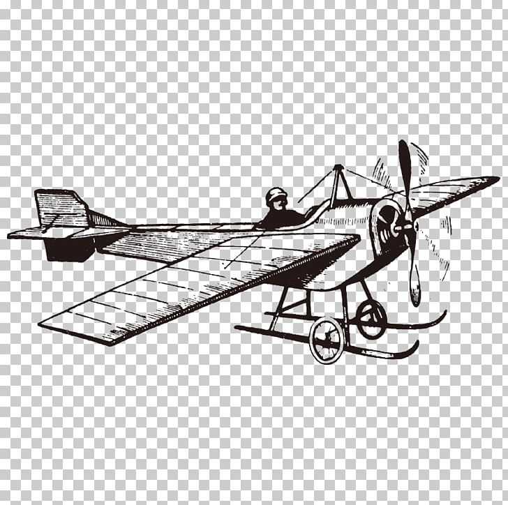 Airplane Drawing Antique Aircraft Postcard PNG, Clipart, Aircraft, Angle, Art, Aviation, Black And White Free PNG Download