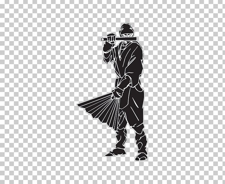 Sticker Wall Decal Ninja PNG, Clipart, Black, Black And White, Cartoon, Costume, Costume Design Free PNG Download
