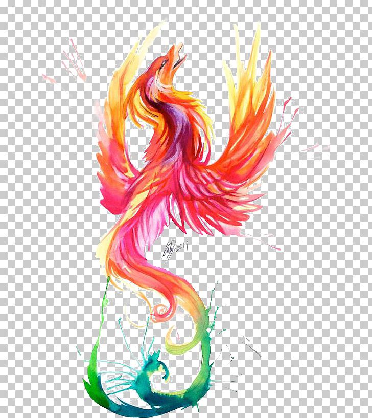 Watercolor Painting Phoenix Tattoo Firebird PNG, Clipart, Art, Bird, Chicken, Chinese, Chinese Wind Phoenix Free PNG Download