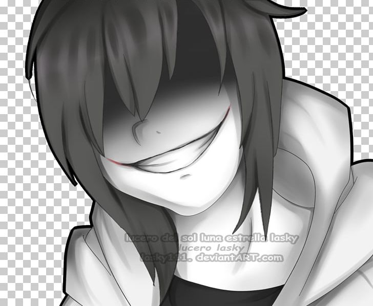 Jeff The Killer Creepypasta Character Nose Art PNG, Clipart, Art, Black, Black And White, Black Hair, Cartoon Free PNG Download