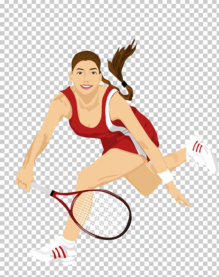 Womens Tennis Tennis Player Sport PNG, Clipart, Animation, Arm, Cartoon, Cartoon Tennis Racket, Cheerleading Uniform Free PNG Download
