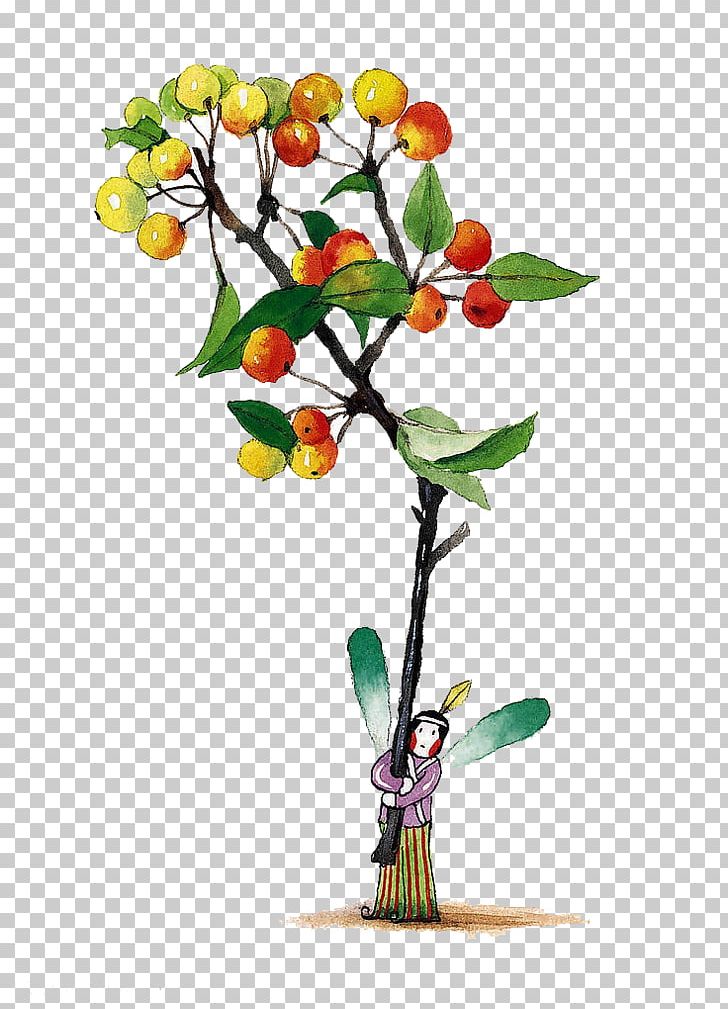 cartoon apple tree branch