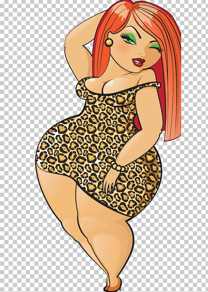 Fat girl in leopard leggings pop art Royalty Free Vector