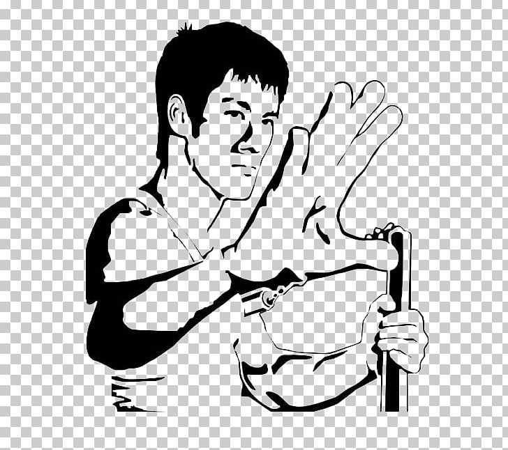 Bruce Lee Sticker Wall Decal Stencil PNG, Clipart, Black, Black And White, Black White, Boxing, Cartoon Free PNG Download