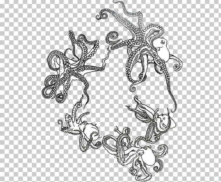 Octopus Insect Visual Arts Line Art PNG, Clipart, Animals, Art, Black And White, Body Jewellery, Body Jewelry Free PNG Download