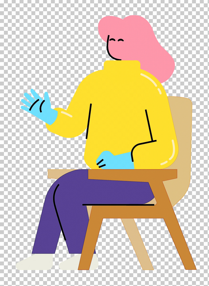 Sitting Cartoon Chair Yellow Joint PNG, Clipart, Behavior, Biology, Cartoon, Chair, Hm Free PNG Download