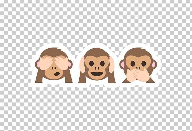 Sticker Three Wise Monkeys Emoji PNG, Clipart, Advertising, Android, Cartoon, Computer Software, Ear Free PNG Download
