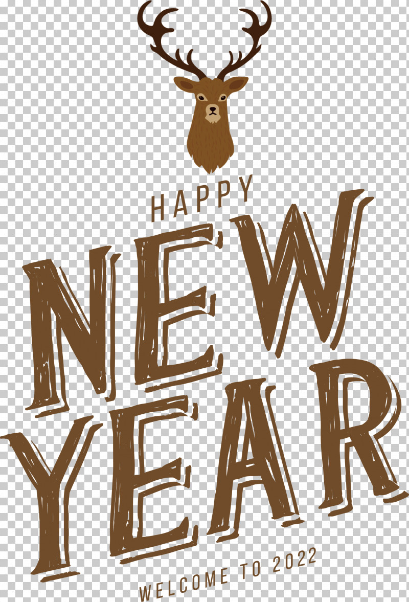 Happy New Year 2022 2022 New Year 2022 PNG, Clipart, Antler, Biology, Deer, Logo, Meter Free PNG Download