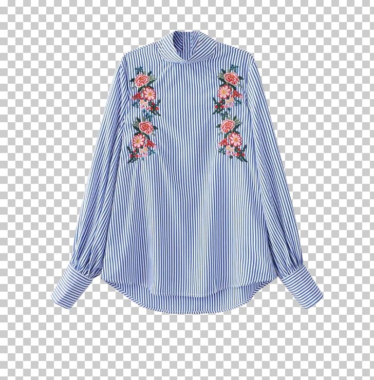 Sleeve Blouse Shirt Top Collar PNG, Clipart, Blouse, Blue, Border, Button, Casual Free PNG Download