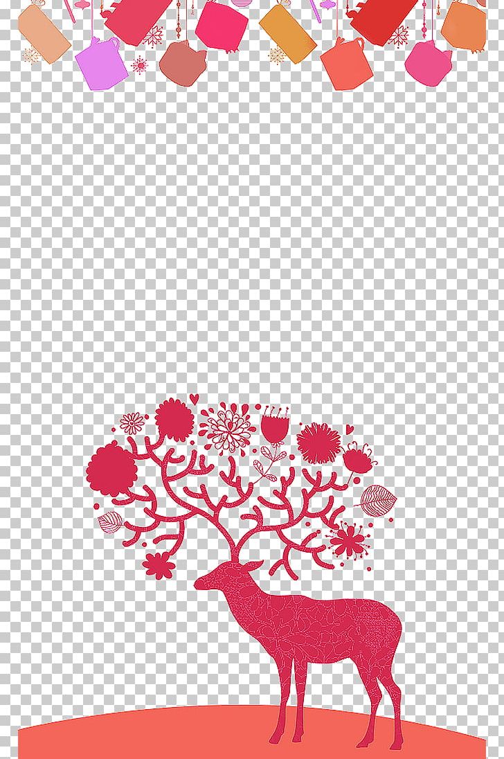 Red Deer Elk Christmas Poster PNG, Clipart, Animals, Animals Element, Area, Christmas, Christmas Free PNG Download