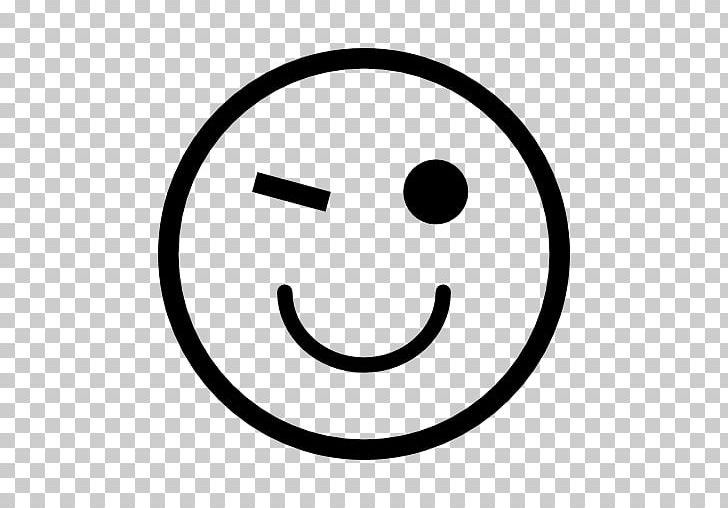 Smiley Happiness Computer Icons Emoticon Wink PNG, Clipart, Area, Avatar, Black And White, Blink, Circle Free PNG Download