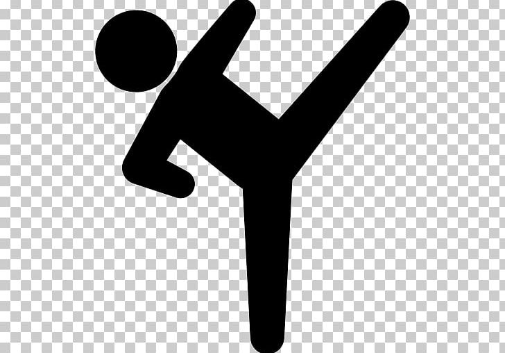 Taekwondo Kick Sport Martial Arts PNG, Clipart, Angle, Black And White, Computer Icons, Finger, Football Player Free PNG Download