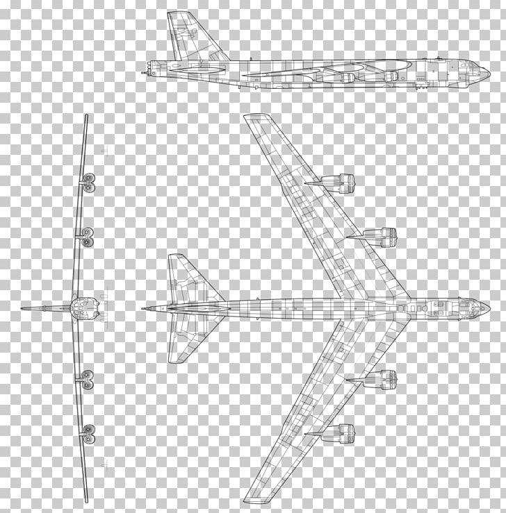 Boeing B-52 Stratofortress Airplane Northrop Grumman B-2 Spirit B-52H Aircraft PNG, Clipart, Aircraft, Airplane, Angle, Black And White, Boeing Free PNG Download