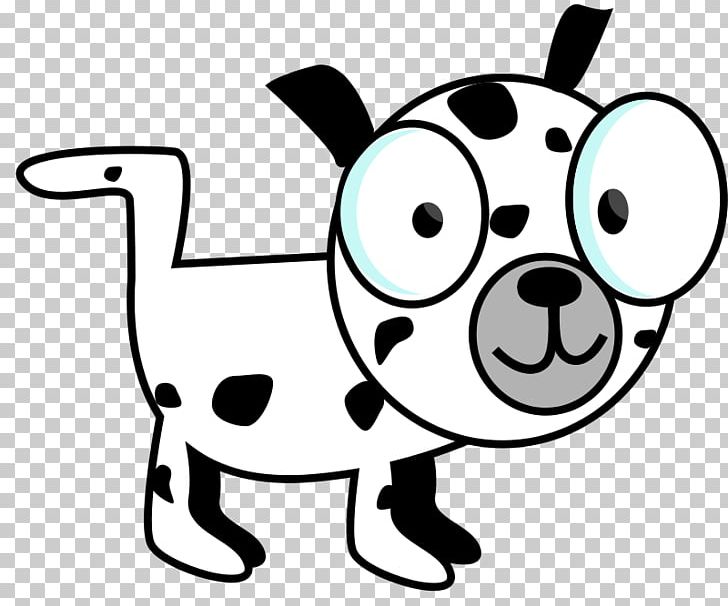 Dalmatian Dog Puppy Cartoon Drawing PNG, Clipart, Animal, Artwork, Big Eyes, Black And White, Carnivoran Free PNG Download