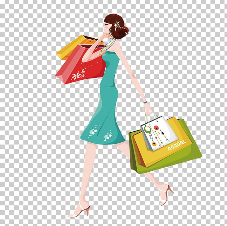 Ladies Market Shopping Designer Cartoon PNG, Clipart, Art, Baby Girl, Bag, Balloon Cartoon, Boy Cartoon Free PNG Download