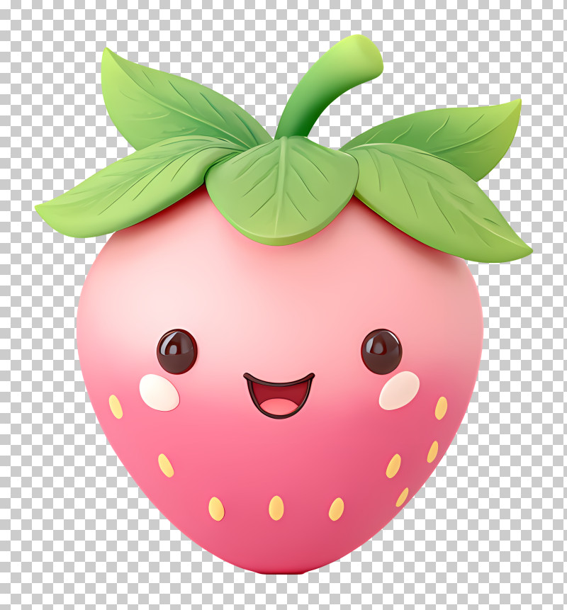 Cute Kawaii Pink Strawberry PNG