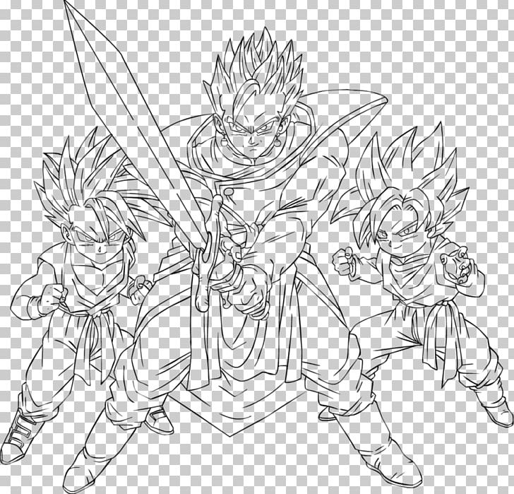 Goten Trunks Gohan Goku Line Art PNG, Clipart, Artwork, Black And White, Cartoon, Cartoon Constelltion Taurus Green, Cell Free PNG Download