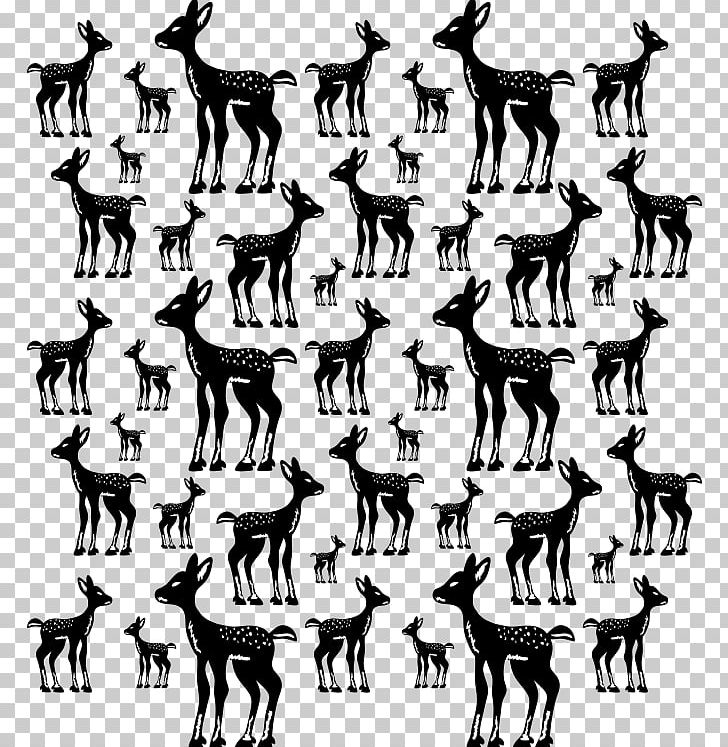 Reindeer Black And White Cartoon PNG, Clipart, Animals, Antler, Black And White, Black And White Deer, Cartoon Free PNG Download