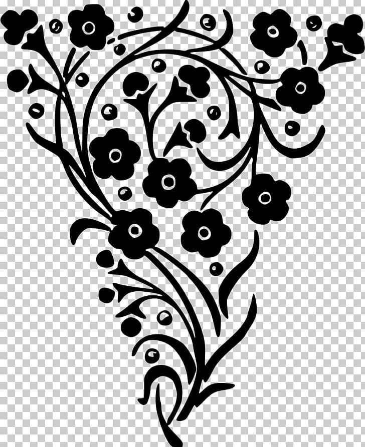 Floral Design Art PNG, Clipart, Art, Black, Black And White, Branch, Circle Free PNG Download