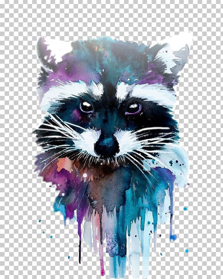 Watercolor Painting Drawing Raccoon Art PNG, Clipart, Art, Canvas, Carnivoran, Cat Like Mammal, Computer Wallpaper Free PNG Download