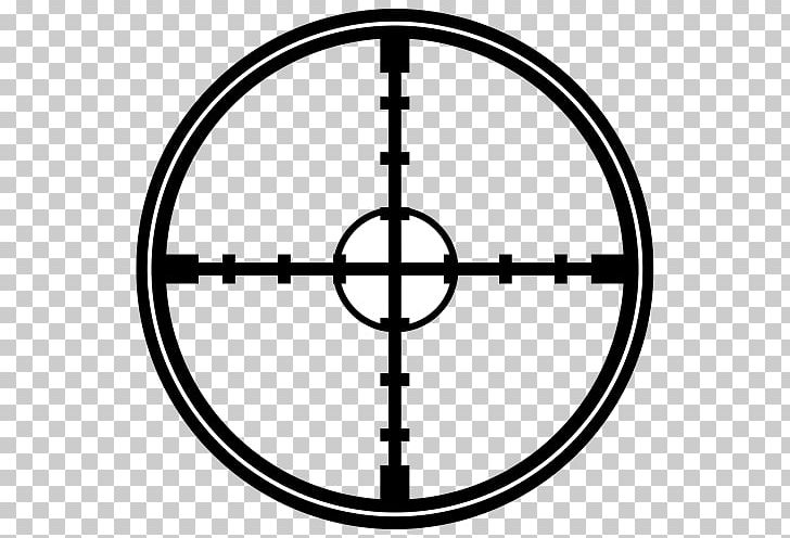 Reticle Telescopic Sight PNG, Clipart, Aim, Black And White, Circle ...