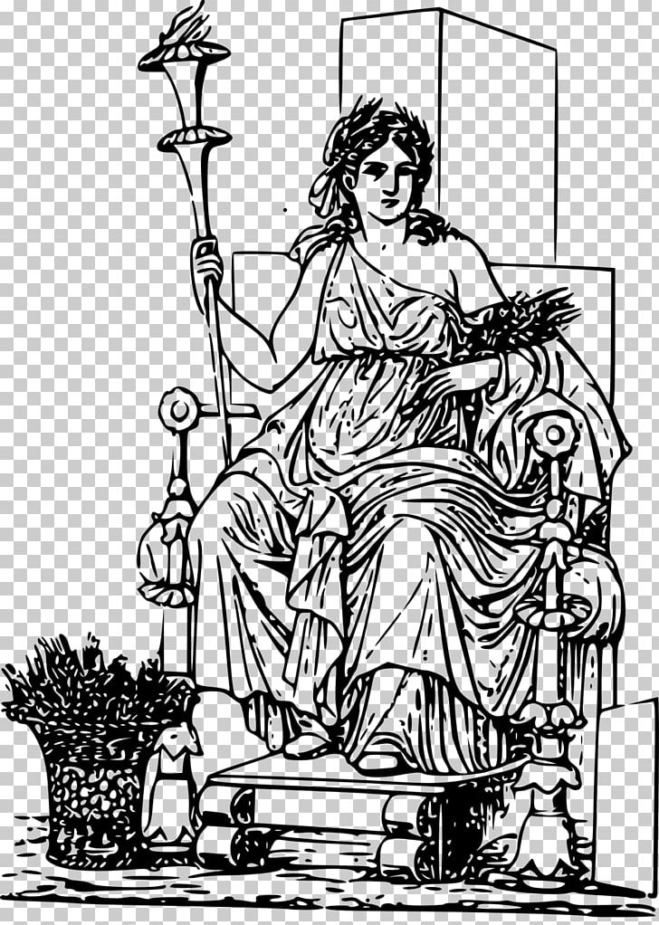 Demeter Persephone Zeus Ceres PNG, Clipart, Art, Artwork, Athena, Black And White, Ceres Free PNG Download