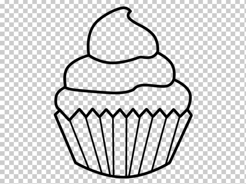 Cupcake Icing White Line Art Baking Cup PNG, Clipart, Baking Cup, Buttercream, Cake, Cupcake, Dessert Free PNG Download