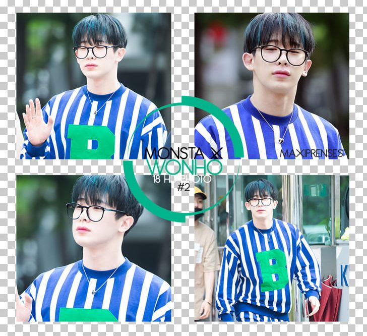 Monsta X Glasses Smile Emoticon T-shirt PNG, Clipart, Blue, Boy, Child, Collage, Cool Free PNG Download