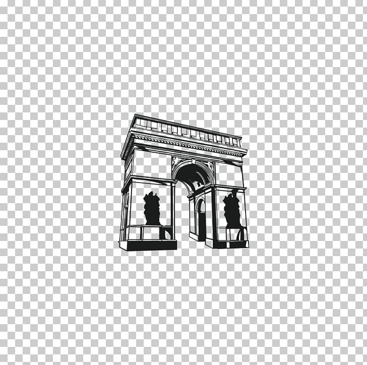 Arc De Triomphe Sticker Monument Brand Adhesive PNG, Clipart, Adhesive, Angle, Arc, Arc De Triomphe, Black And White Free PNG Download