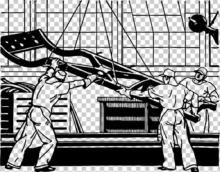 Assembly Line Manufacturing Factory PNG, Clipart, Angle, Assembly, Assembly Line, Black And White, Cartoon Free PNG Download