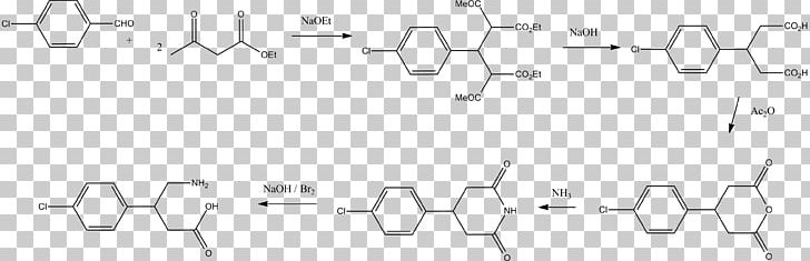 Baclofen Chemical Synthesis Chemical Reaction Prodrug Condensation Reaction PNG, Clipart, Angle, Aspirin, Baclofen, Black, Black And White Free PNG Download