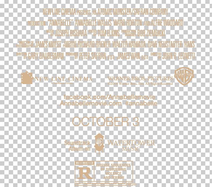 Closing Credits Warner Bros. Motion Association Of America Film Annabelle PNG, Clipart, Annabelle, Annabelle Creation, Area, Brand, Closing Credits Free PNG Download